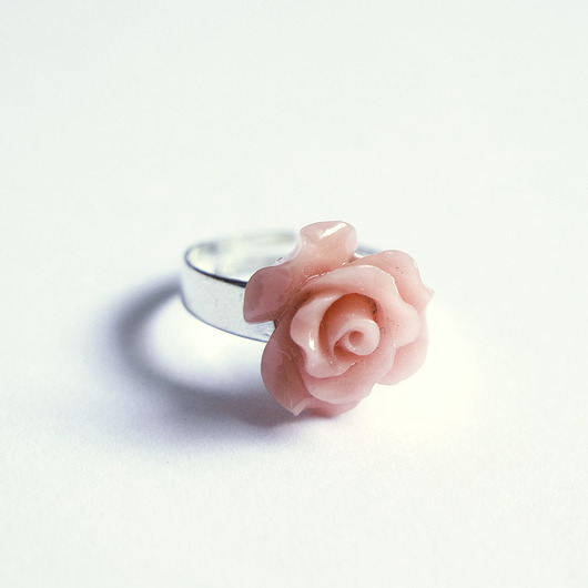 pierścionki - różne Pierścionek - Pudrowa różyczka - koral
