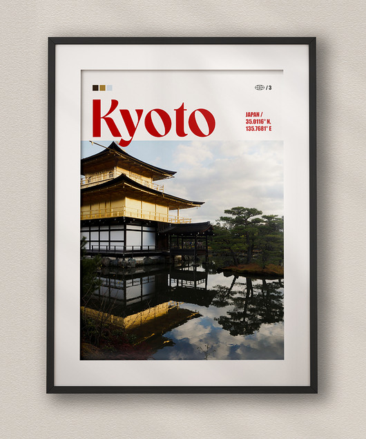 plakaty Minimalistyczny plakat Kioto Japonia - Do salonu, sypialni, biura