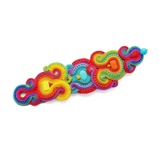 Tęczowa bransoletka soutache Mró Soutache