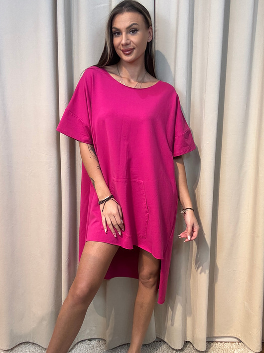 sukienki mini damskie Bawełniana sukienka Fucsia