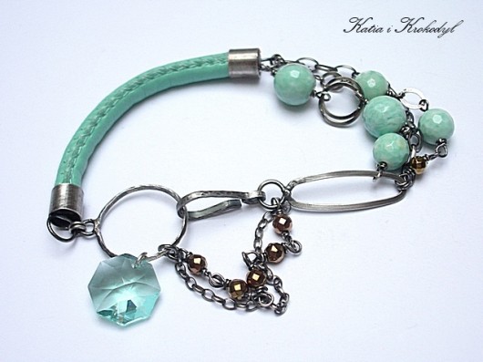 Antique green 2-bransoletka Katia i krokodyl