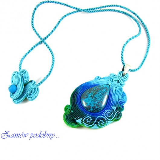 Mechendi soutache - wisior sutasz z azurytem PiLLow Design