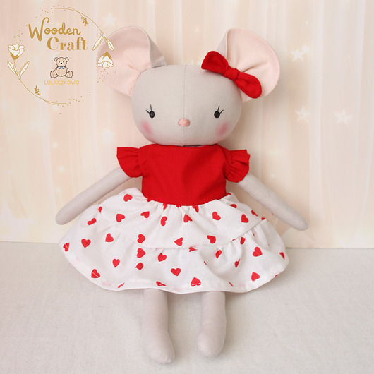 misie i maskotki Myszka Klara, przytulanka ręcznie szyta, prezent GOTOWY