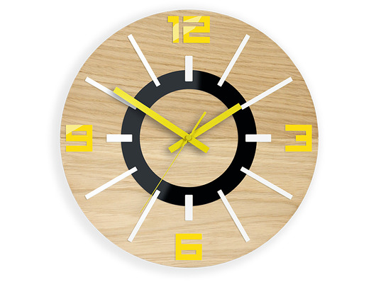 Zegar ścienny Dąb Alladyn Żółty 33,5cm ModernClock