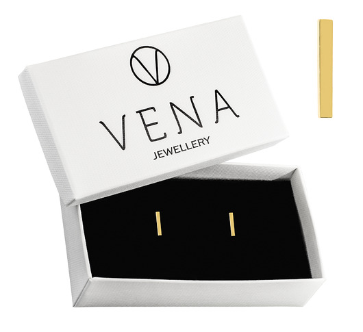 Złote kolczyki pałeczki VENA Jewellery