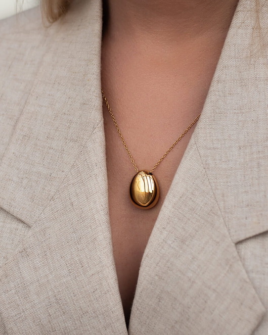 bransoletki - inne Złoty naszyjnik z wisiorkiem ze stali chirurgicznej premium Paraiso Nyxa