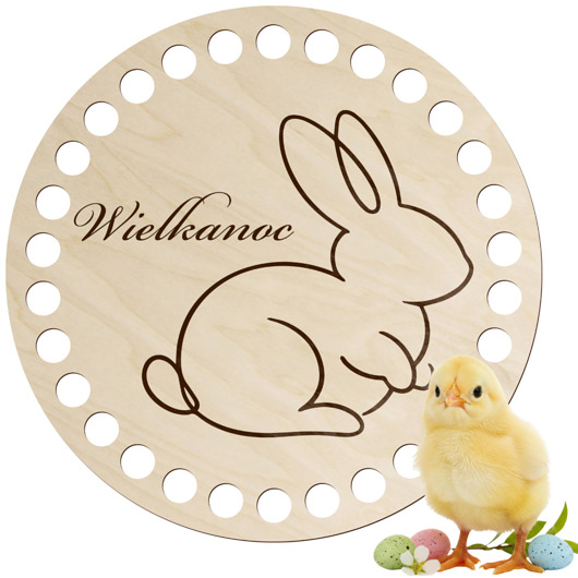 ozdoby wielkanocne Baza Wielkanocna Dekoracja Okrągła do Szydełkowania ze Sklejki DNO Koszyka