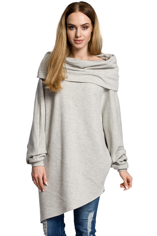 Bluza z luźnym golfem-popielata(M-355) MOE