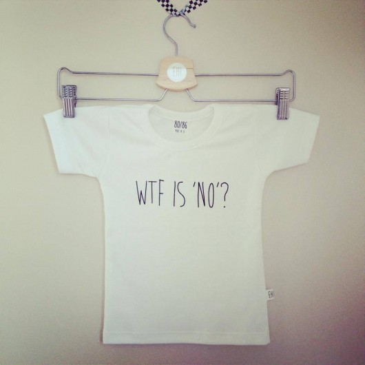 T-shirt "WTF is 'NO'?" biały  Parents for babies