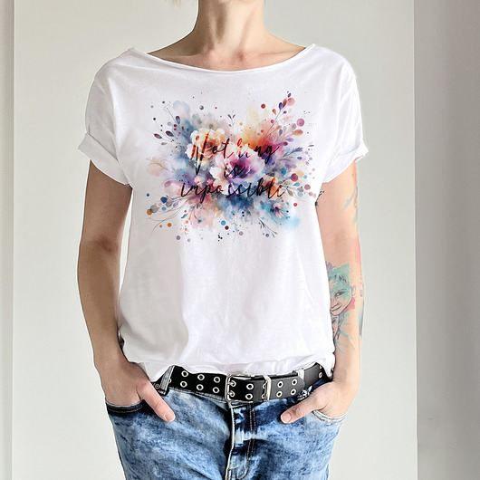 t-shirt damskie Nothing's impossible Biały Oversize