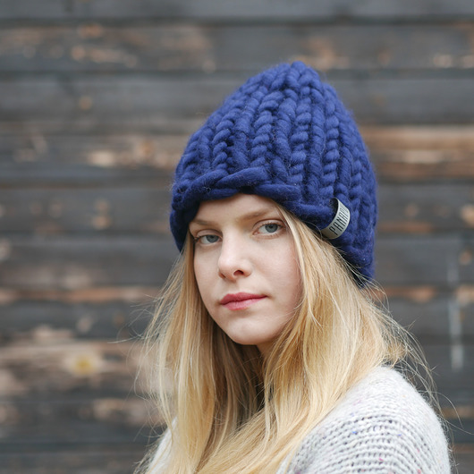 czapki damskie Czapka Beanie 100% organiczna wełna merino