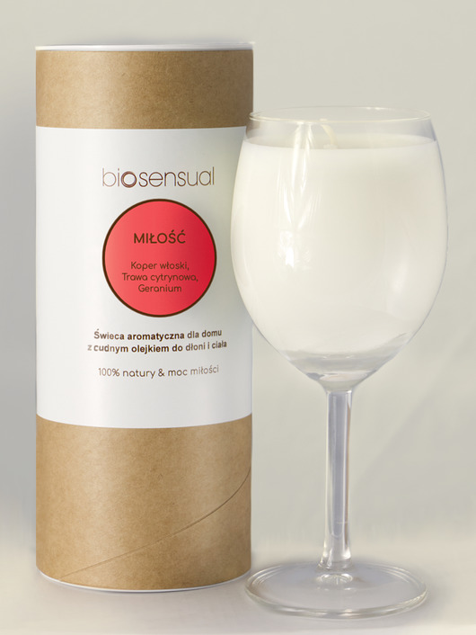 świece zapachowe Świeca do masażu i aromaterapii MIŁOŚĆ 200g KIELICH