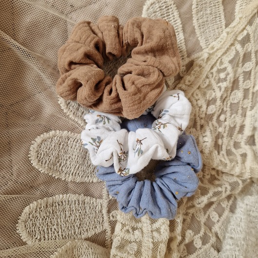 gumki do włosów Zestaw 3 scrunchie