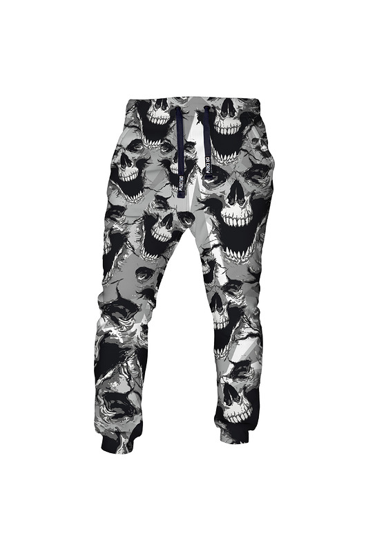 spodnie dresowe damskie DR.CROW Spodnie Fullprint Skulls Grey