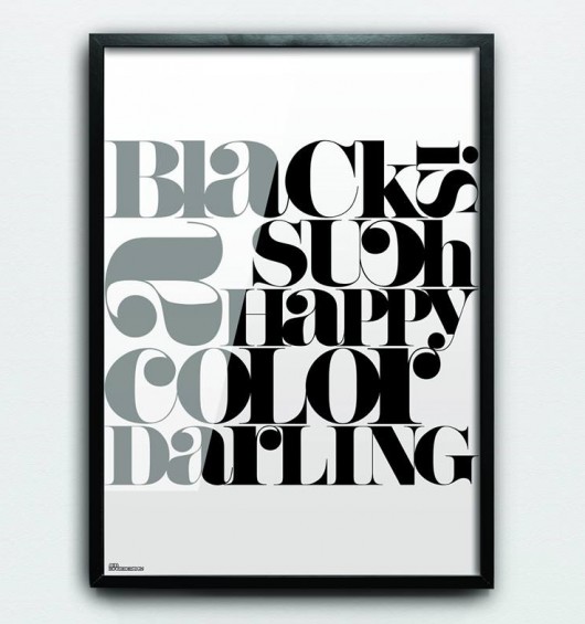 HAPPY COLOR czarno-biała grafika // 50x70cm MM House Design