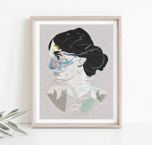 grafiki i ilustracje Virginia Woolf A3 illustrations art Gicl