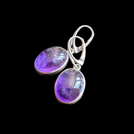 kolczyki srebrne Kolczyki srebrne okazałe ametysty