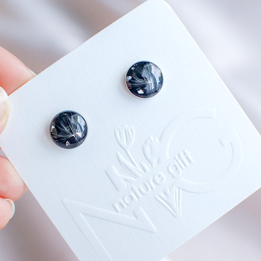 kolczyki z żywicy Kolczyki sztyfty z rzęsek dmuchawca