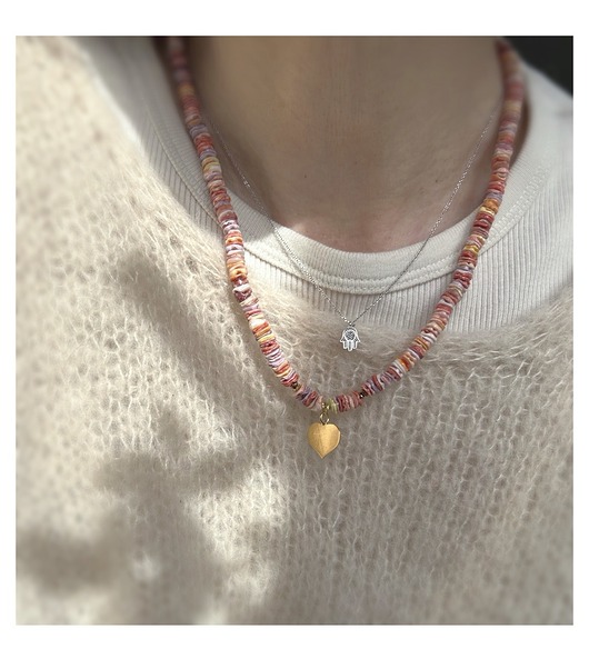 chokery Wiosna w sercu- naszyjnik  z Muszlą