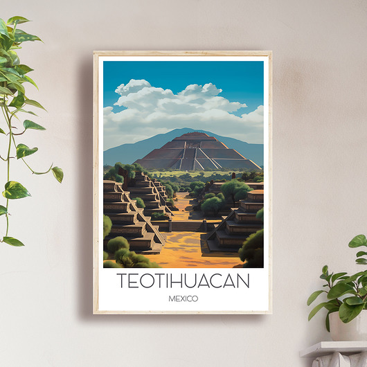 plakaty Meksyk - Teotihuacan - Plakat, pamiątka dla podróżnika