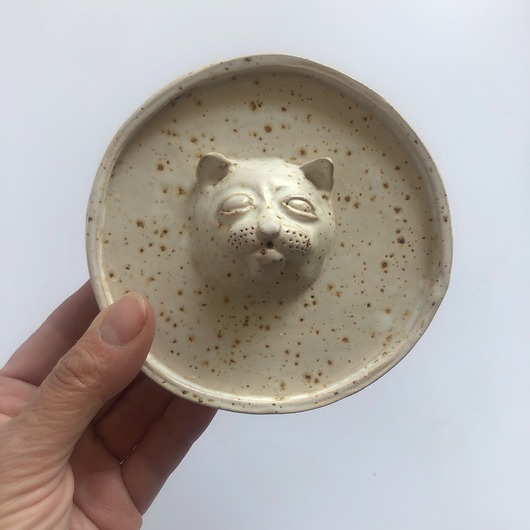 Podstawki pod kadzidełka Talerz z kotem,, ceramiczne naczynie na kadzidełko