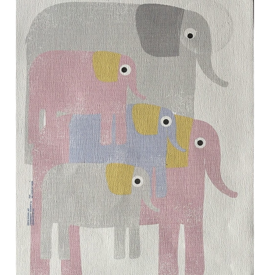 obrazy i plakaty do pokoju dziecięcego Kolorowe słonie