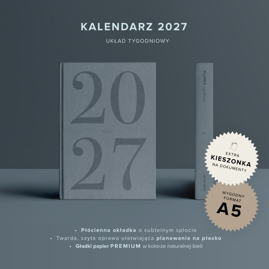 kalendarze i plannery PRZEDSPRZEDAŻ Kalendarz 2027 - minimalistyczny planer tygodniowy PaperDesk B