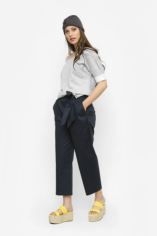 Granatowe spodnie 7/8 culotte Kalina Freeshion