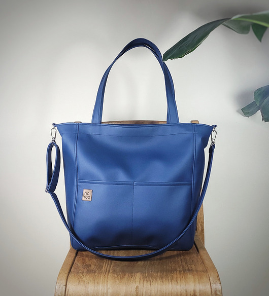 torby na ramię Lazy bag Pocket  torba granatowa  ekoskóra oversize