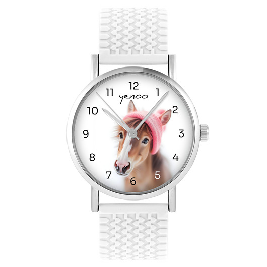 zegarki unisex Zegarek - Konik - silikonowy, biały