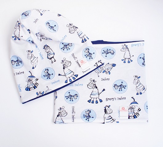 Komplet - czapka i komin - rozmiar 50 Owl on cotton