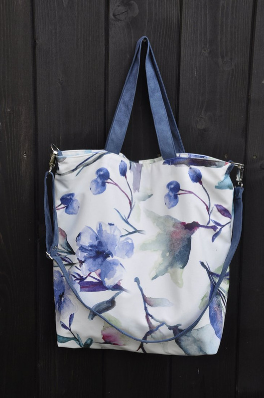 torby XXL Torbay hobo XXL - print, akwarelowe kwiaty