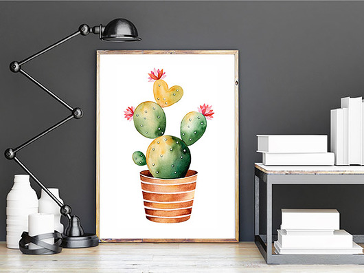 plakat. kaktus (format A3) Love Life and Forest