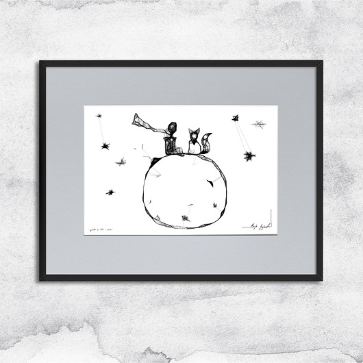 grafiki i ilustracje Oprawiona grafika - nr 143 - inspiracja Mały Książę