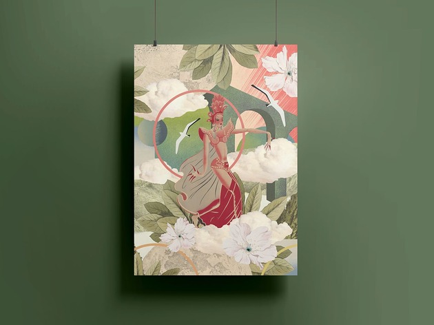 grafiki i ilustracje Plakat - kolaż - Tancerka - A4 lub 30x40 cm