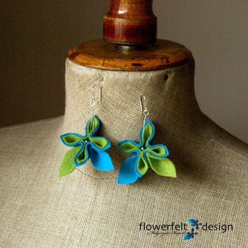 Turkusowozielone FlowerFelt Design