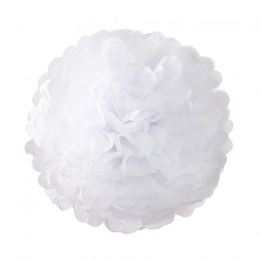 Pompony papierowe białe 35 cm Wiewiórka i Spółka