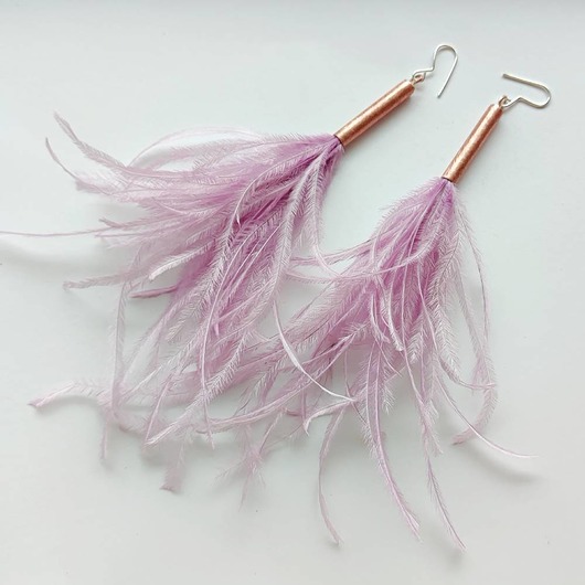 kolczyki z piórami PIÓRKO kolczyki