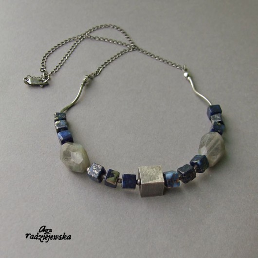 labradoryt i lapis lazuli na szyję agaradziejewska
