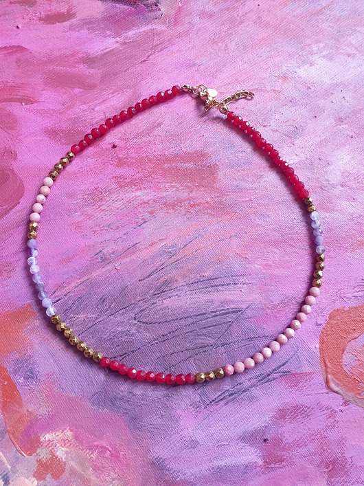 chokery Naszyjnik choker NEO ametyst, jadeit, rodonit,hematyt