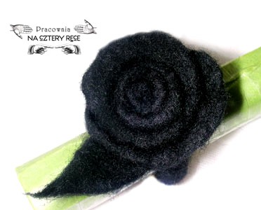 Pierścionek filcowy BLACK ROSE 2 WIZUARION