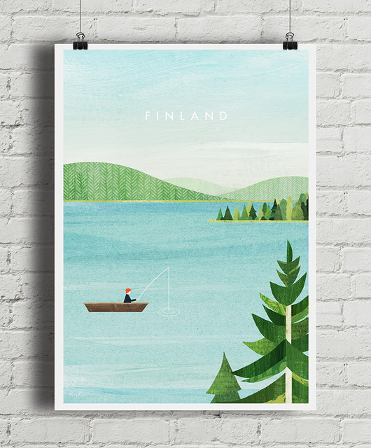 plakaty Finlandia - nad jeziorem - plakat fine art