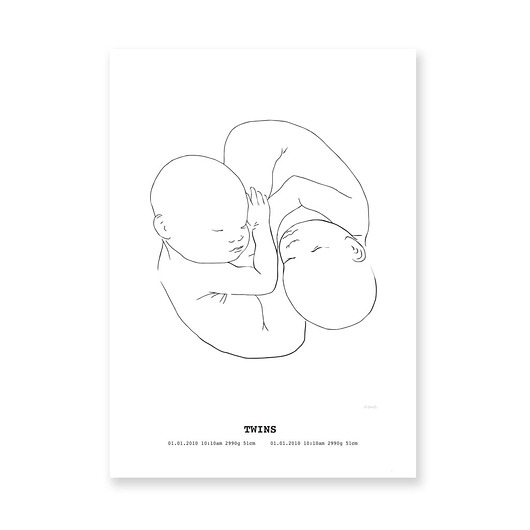 obrazy i plakaty do pokoju dziecięcego Plakat presonalizowany Twins