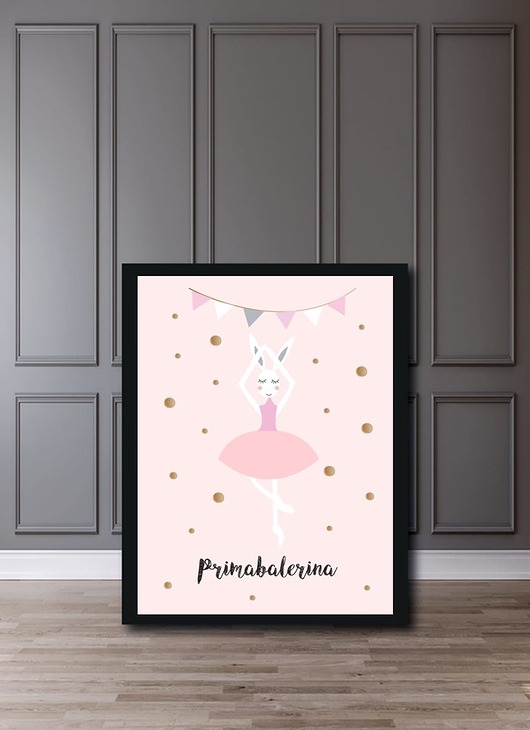 obrazy i plakaty do pokoju dziecięcego PLAKAT "PRIMABALERINA" A3