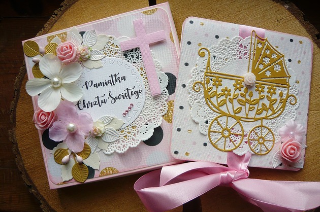 kartki scrapbooking kartka na chrzest z Twoimi życzeniami