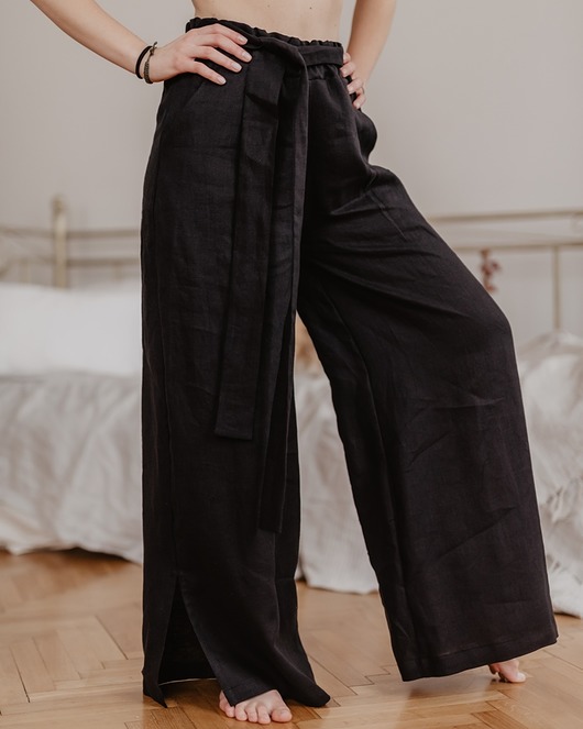spodnie materiałowe damskie Spodnie TINA/ black