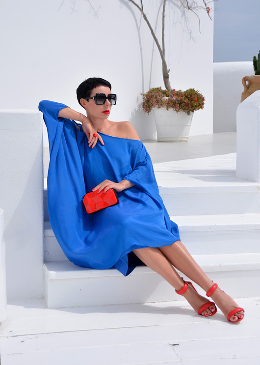 sukienki midi damskie New   SUKIENKA Asymetric Blu