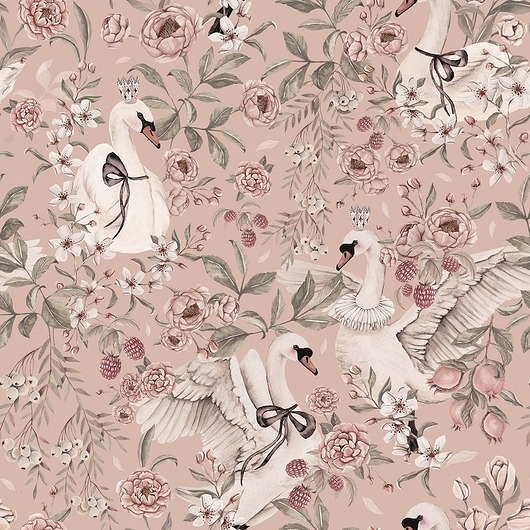 naklejki ścienne do pokoju dziecka Tapeta ścienna Swan Queen 53cm x 10m PZ