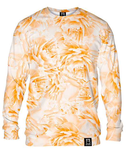 bluzy męskie Bluza Bez Kaptura Męska DR.CROW Peonies Orange