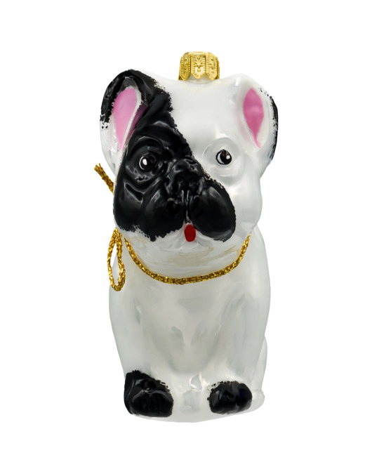 ozdoby choinkowe Bombka choinkowa: Buldog francuski: biały